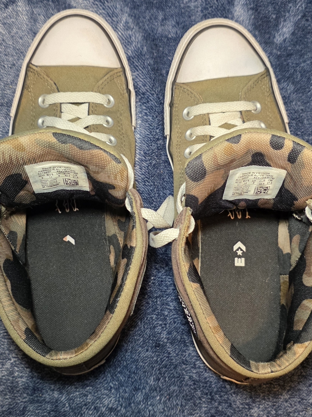 Converse Olive and Brown High-Top Canvas Sneakers "Vintage Cargo" - Picture 5 of 7